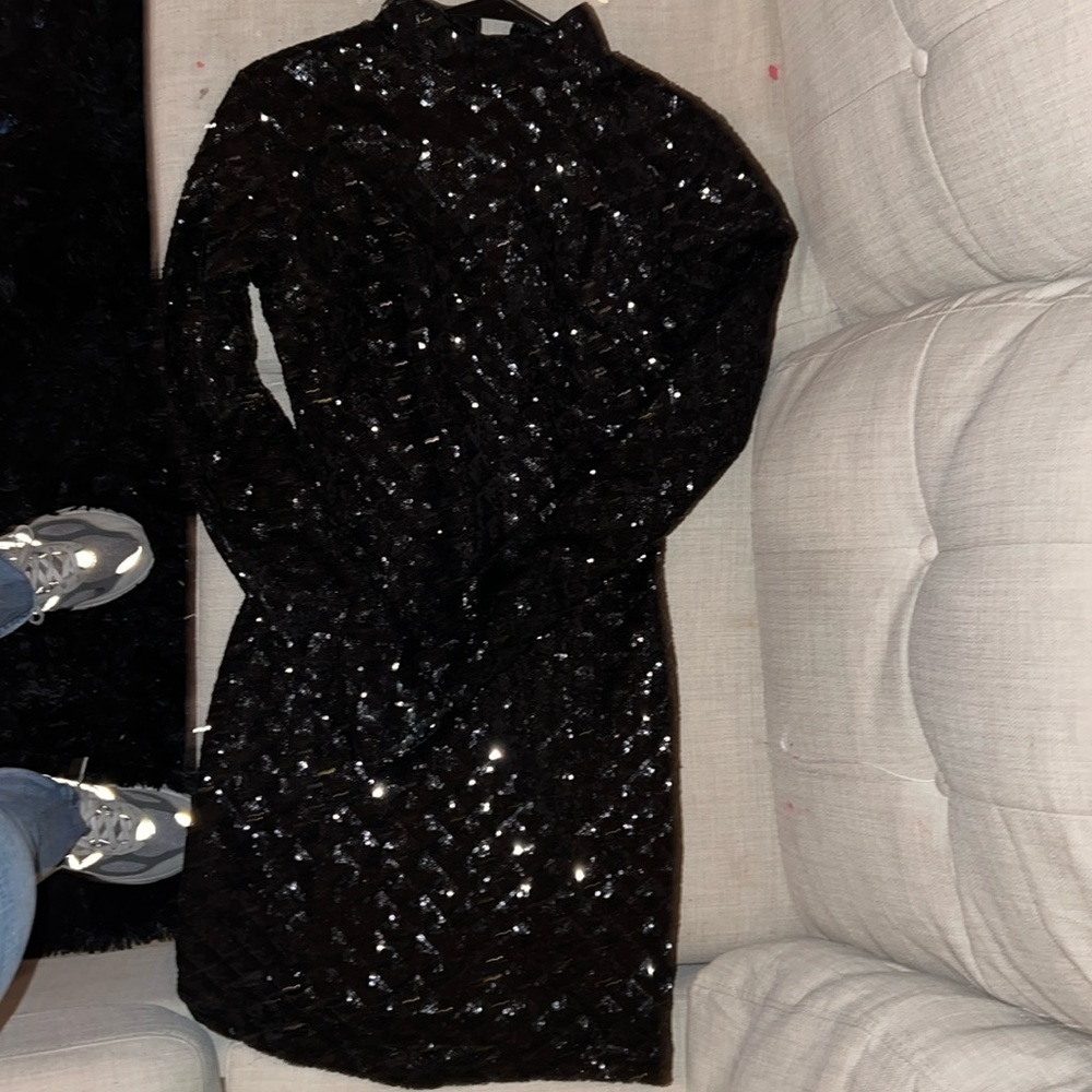Fashion nova black sequin dress